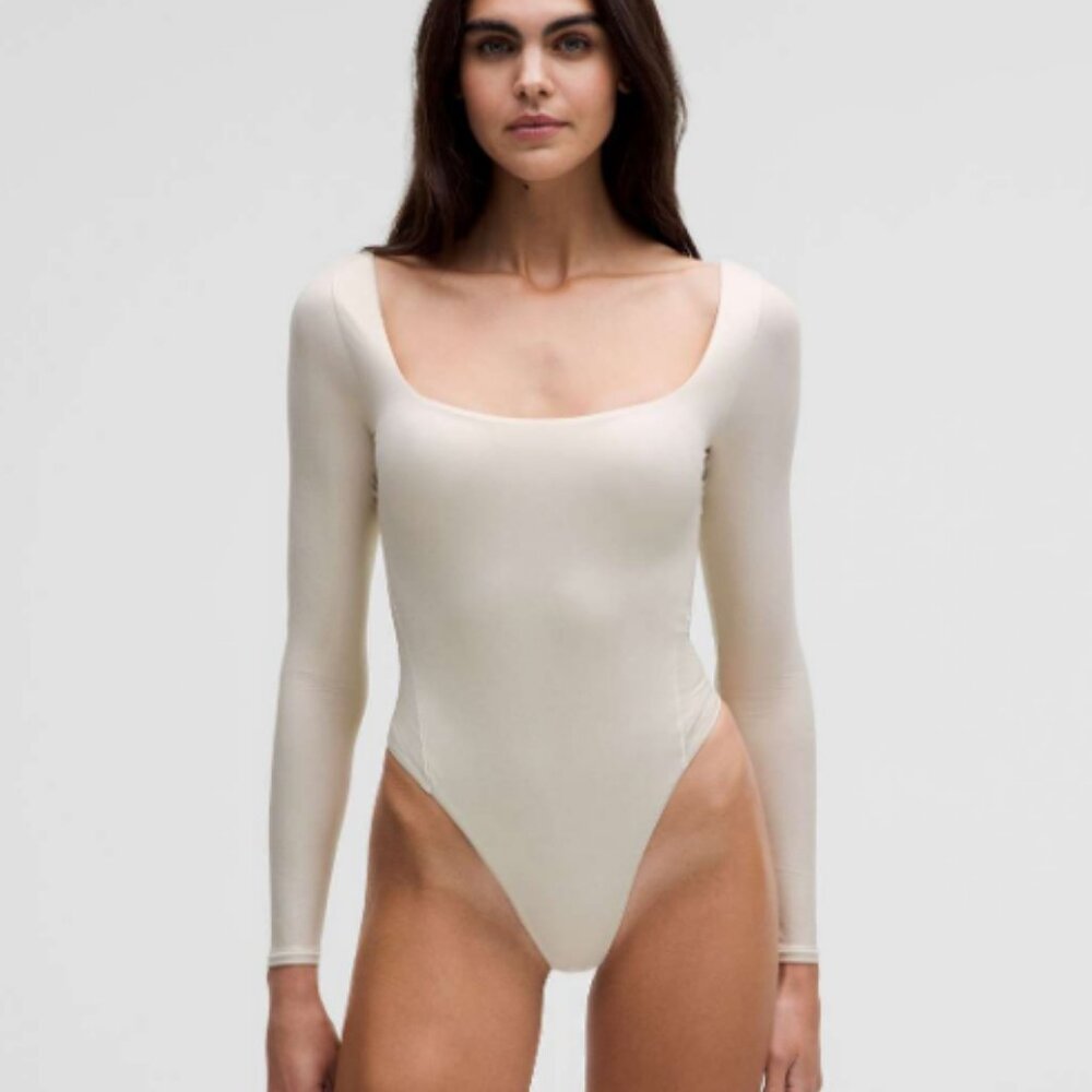 🆕NWT Lululemon Wundermost Ultra-Soft Nulu Long-Sleeve Bodysuit Shine Size M 8